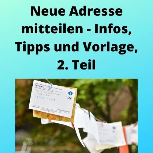 Neue Adresse mitteilen – Infos, Tipps und Vorlage, 2. Teil